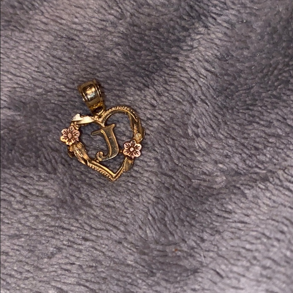 10k solid gold Inital J charm in heart